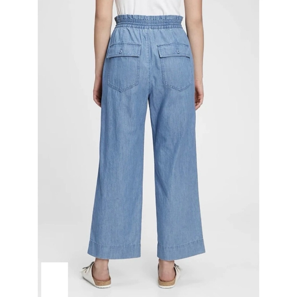 Gap High Rise Chambray Wide Leg Pants Womens 10 Medium Indigo Blue 679051 - Picture 2 of 13